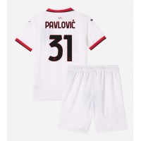 AC Milan Strahinja Pavlovic #31 Fußballbekleidung Auswärtstrikot Kinder 2024-25 Kurzarm (+ kurze hosen)